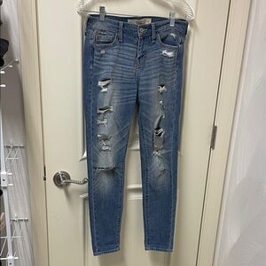 Abercrombie & Fitch Distressed Blue Skinny Jeans